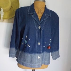Denim Jeweled Jacket